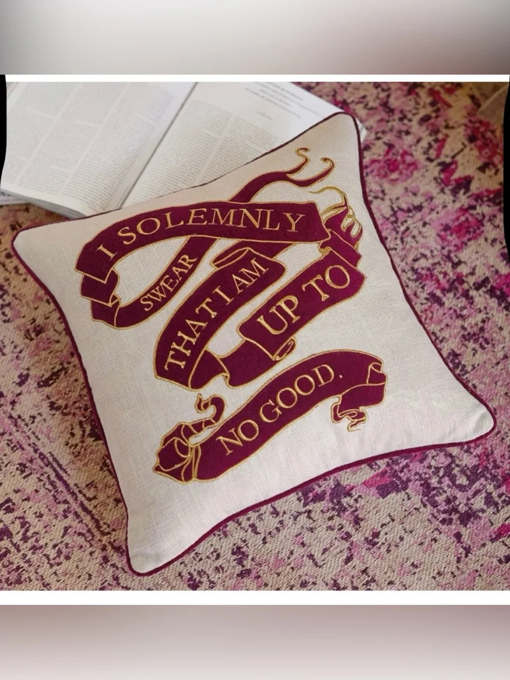 NWT Pottery Barn Teen Harry Potter Marauders Map Glow in the Dark Pillow Cover